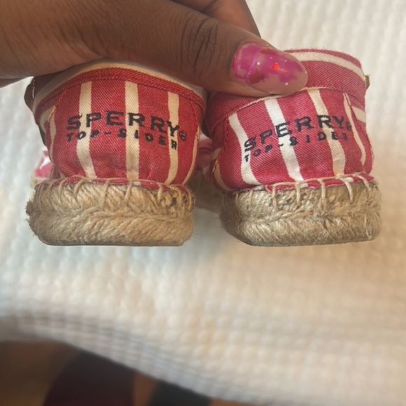 Sperry Top Siders Espadrille Flat Red White Striped 8.5 - Picture 4 of 7